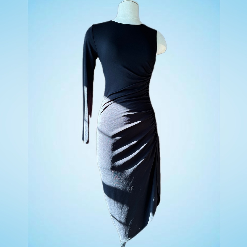 Asymmetrical Black Cocktail Dress, Size S